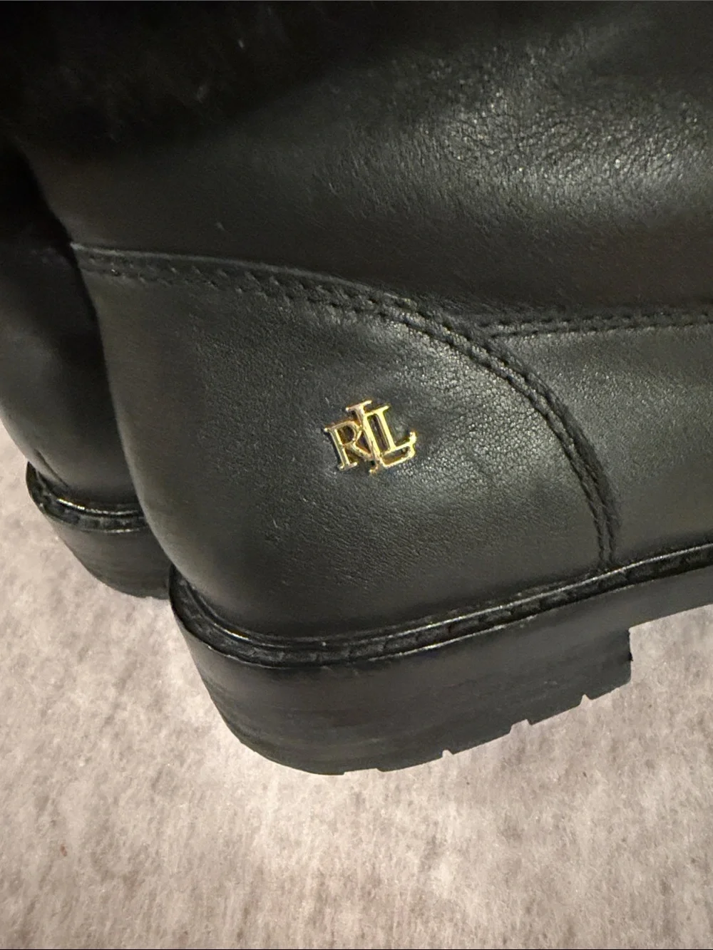 Lauren Ralph Lauren Black Faux-Fur Cuff Zip Winter Ankle Boots